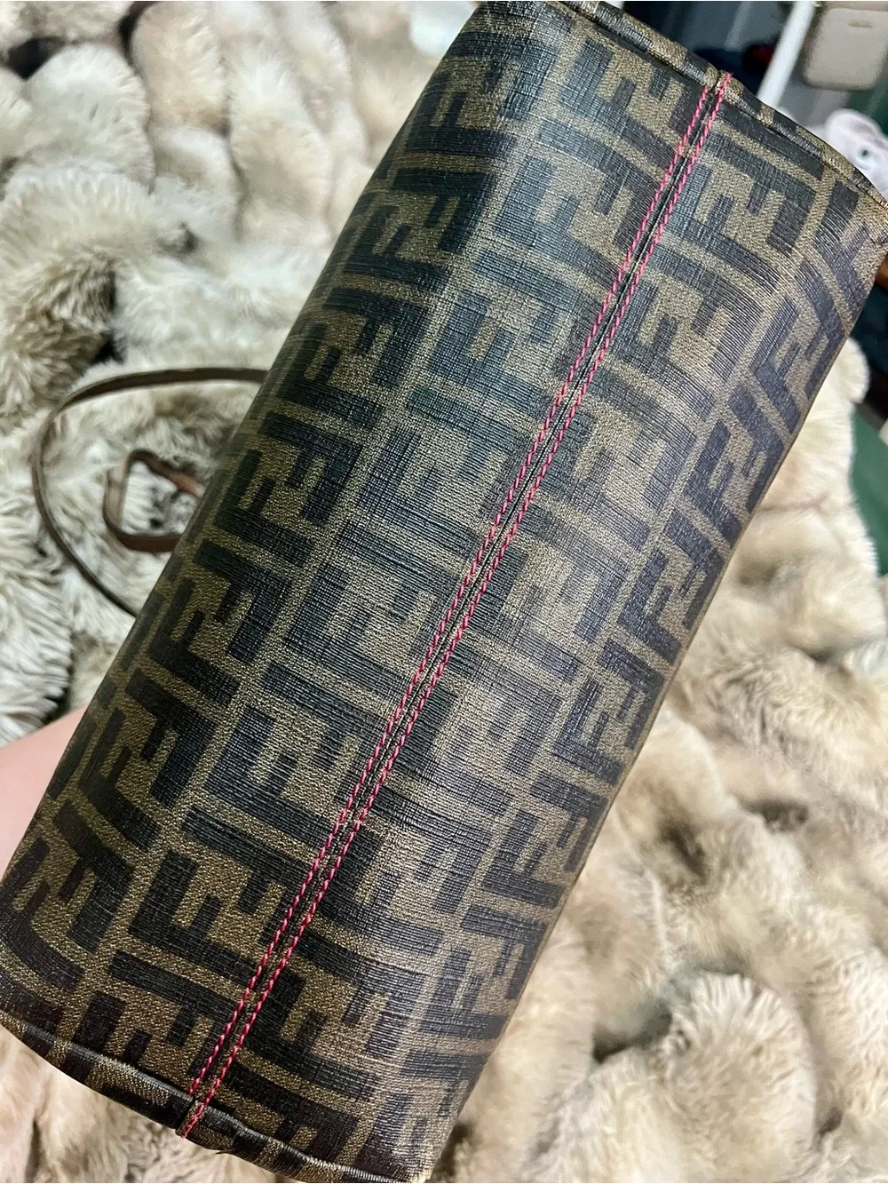 Fendi Tobacco Zucca Print Roll Tote Bag ($MSRP $1,500)